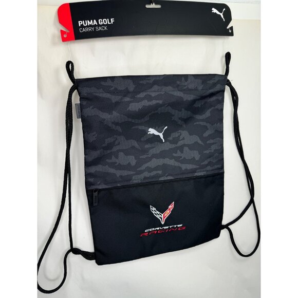 Puma Other - Puma X Chevy Corvette Golf Gym Utility Carry Sack Bag Backpack Camo Black Rare!!